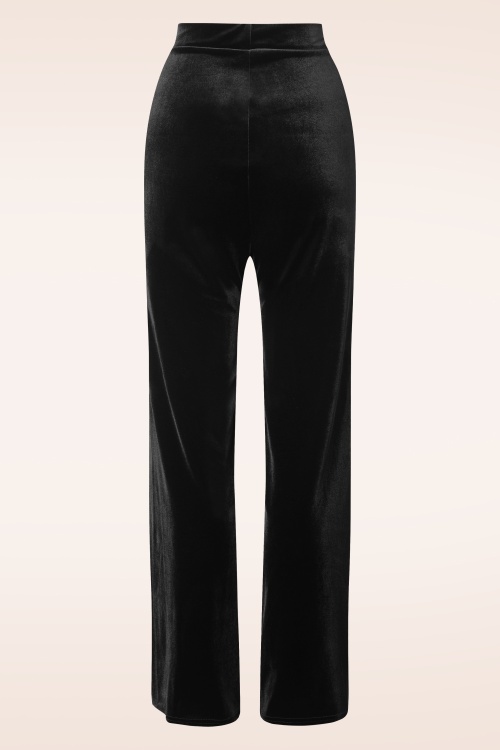 Vintage Chic for Topvintage - Cozy Velvet pantalon in zwart 3