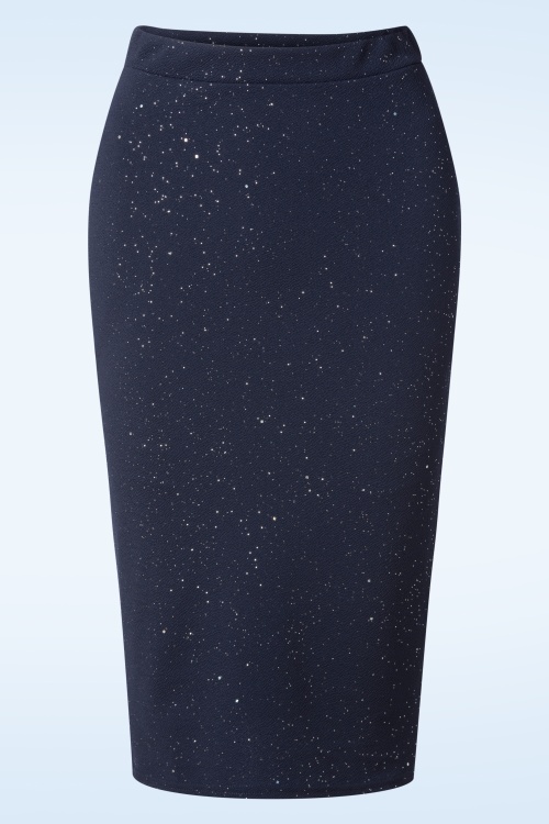 Vintage Chic for Topvintage - Glory glitter pencil rok in zwart