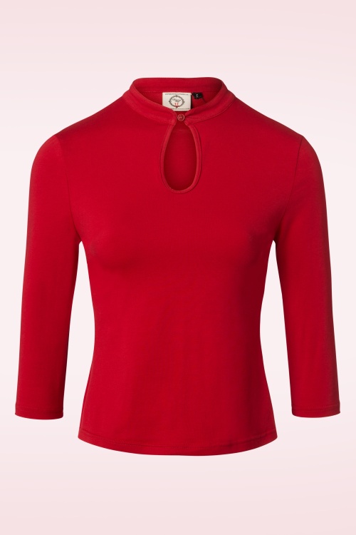 Banned Retro - Emily Peek a Boo Top in rood 2