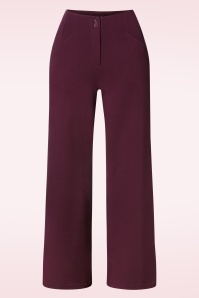 Surkana - Emilia pantalon met hoge taille in merlot