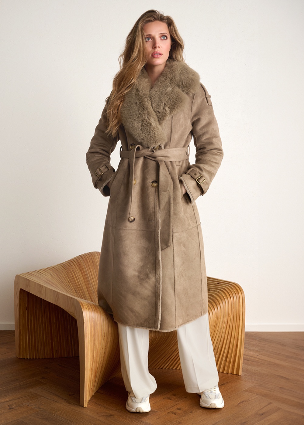 K-Design - Savannah Daim Look jas in nomade bruin 2