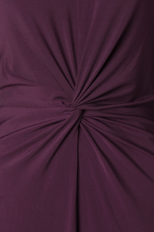 K-Design - Luna geknoopte maxi jurk in aubergine 3