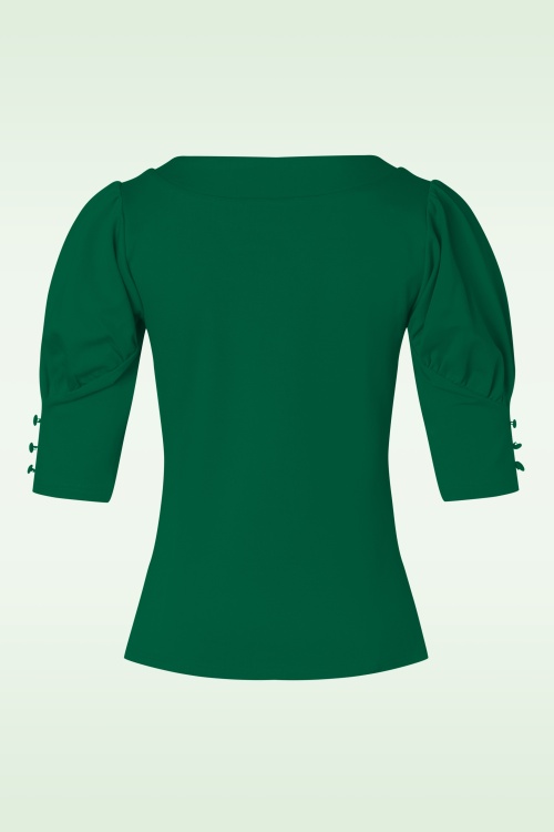 Vixen - Bow jersey top in groen 3