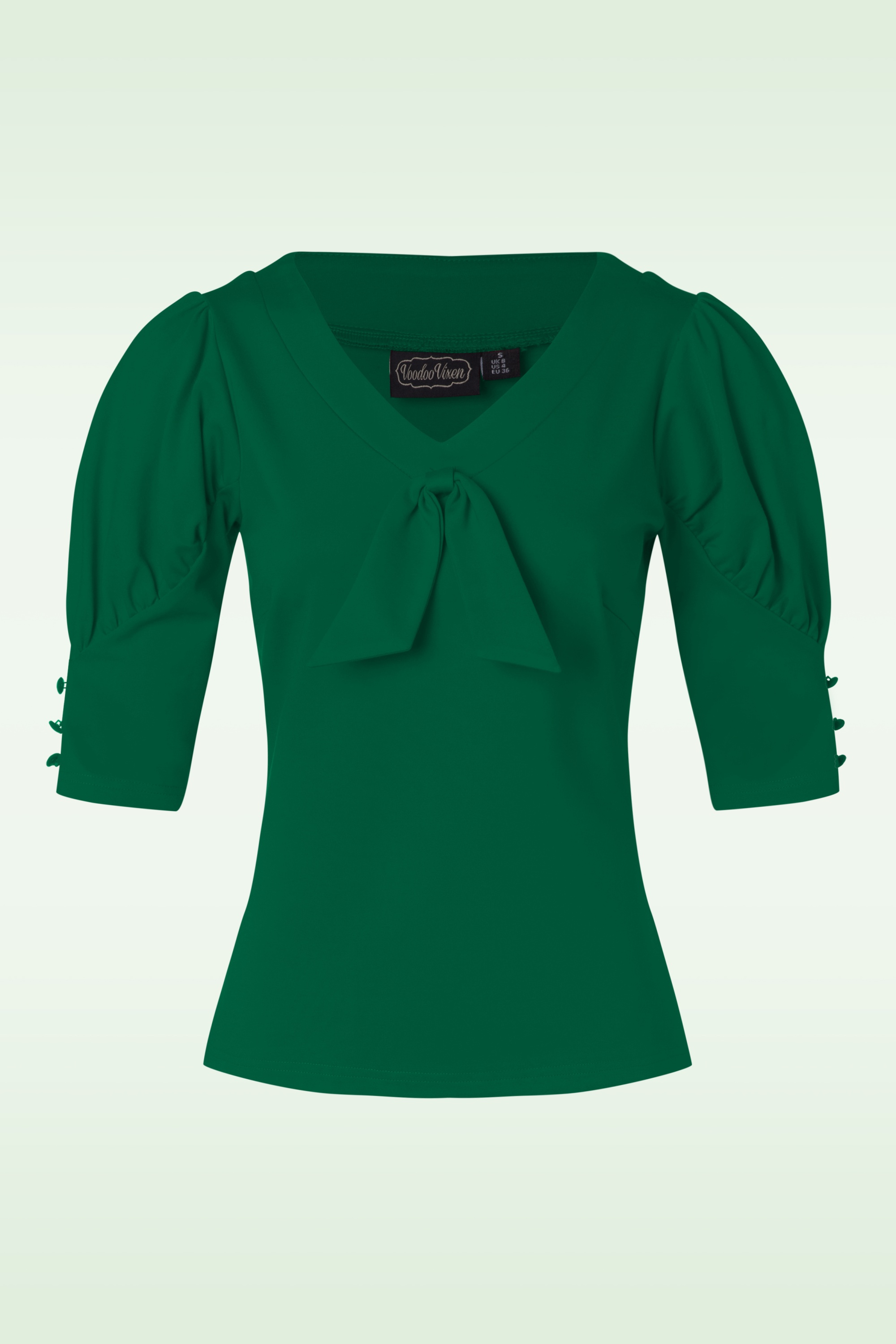 Vixen - Bow jersey top in groen