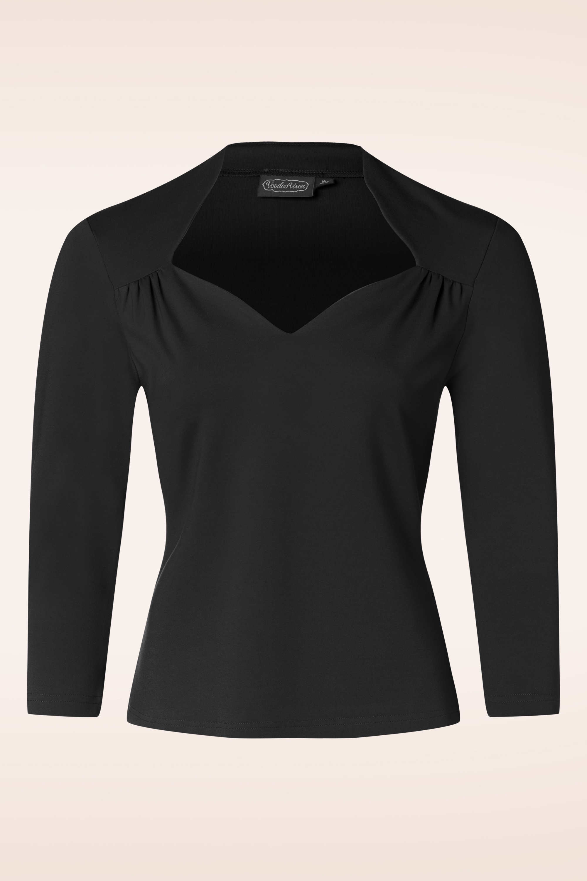 Vixen - Sweetheart jersey top in zwart