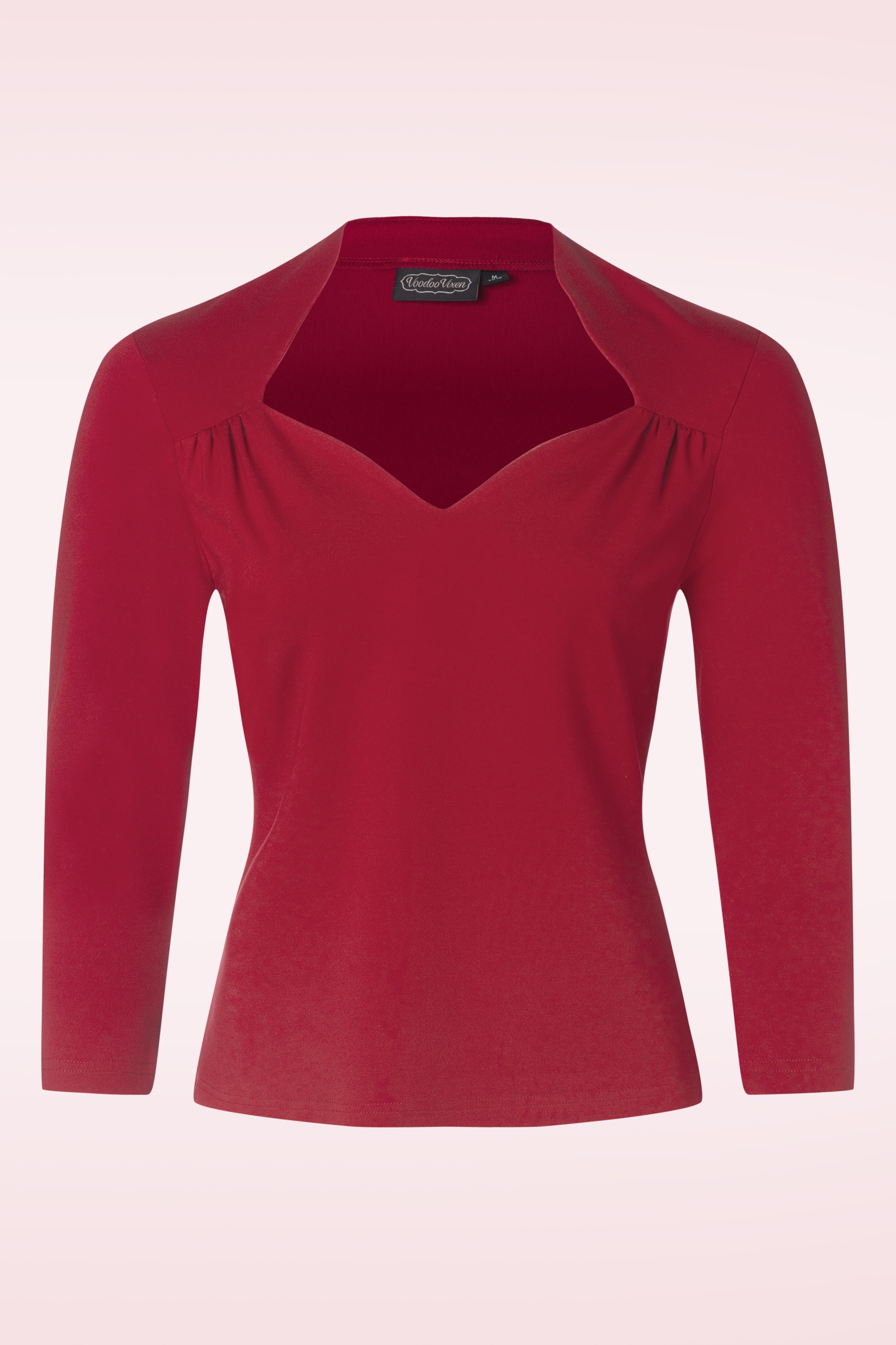 Vixen - Sweetheart jersey top in rood 2