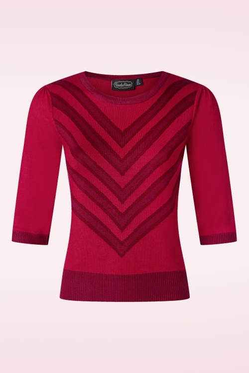 Vixen - V Pattern trui in rood