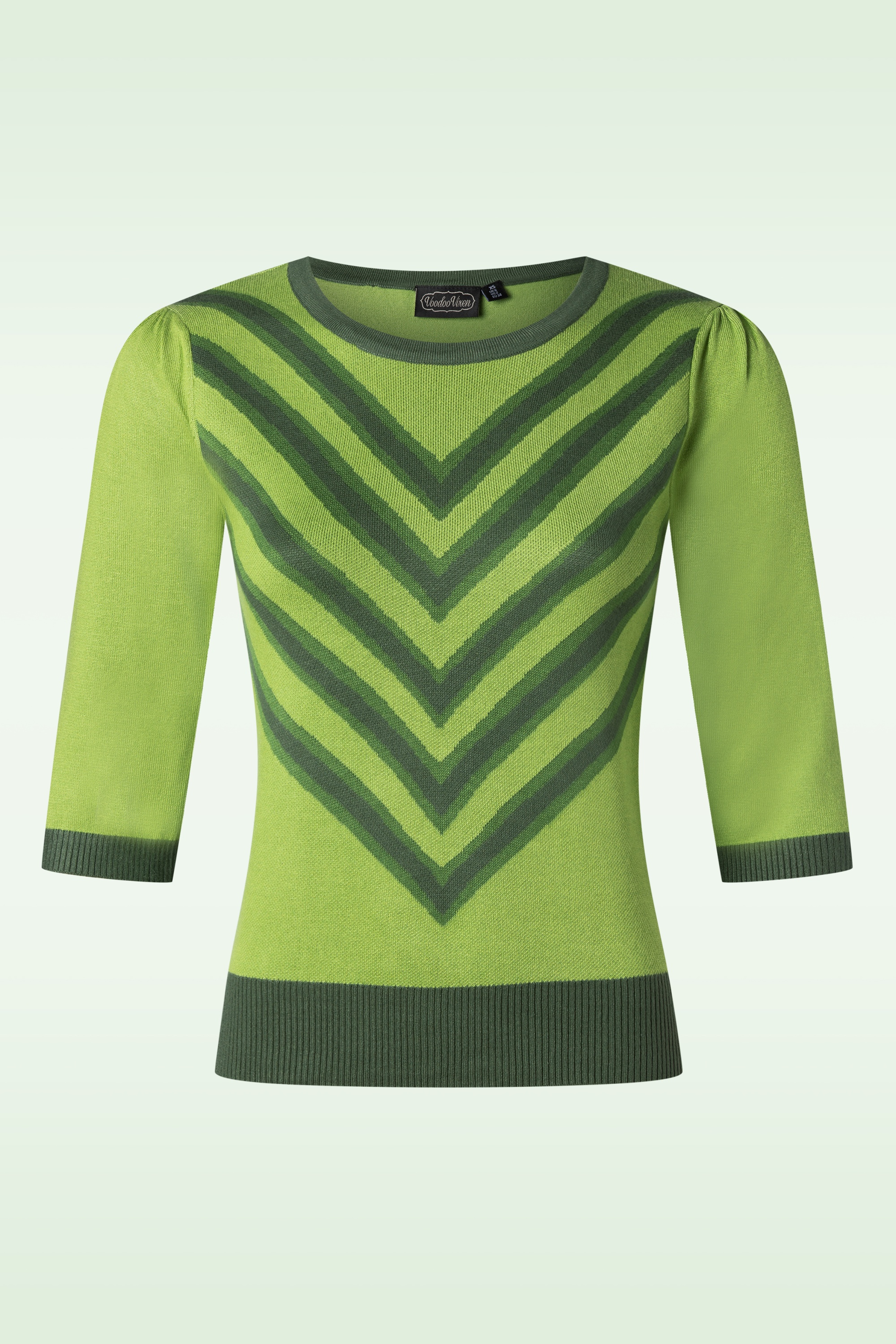 Vixen - V Pattern trui in groen