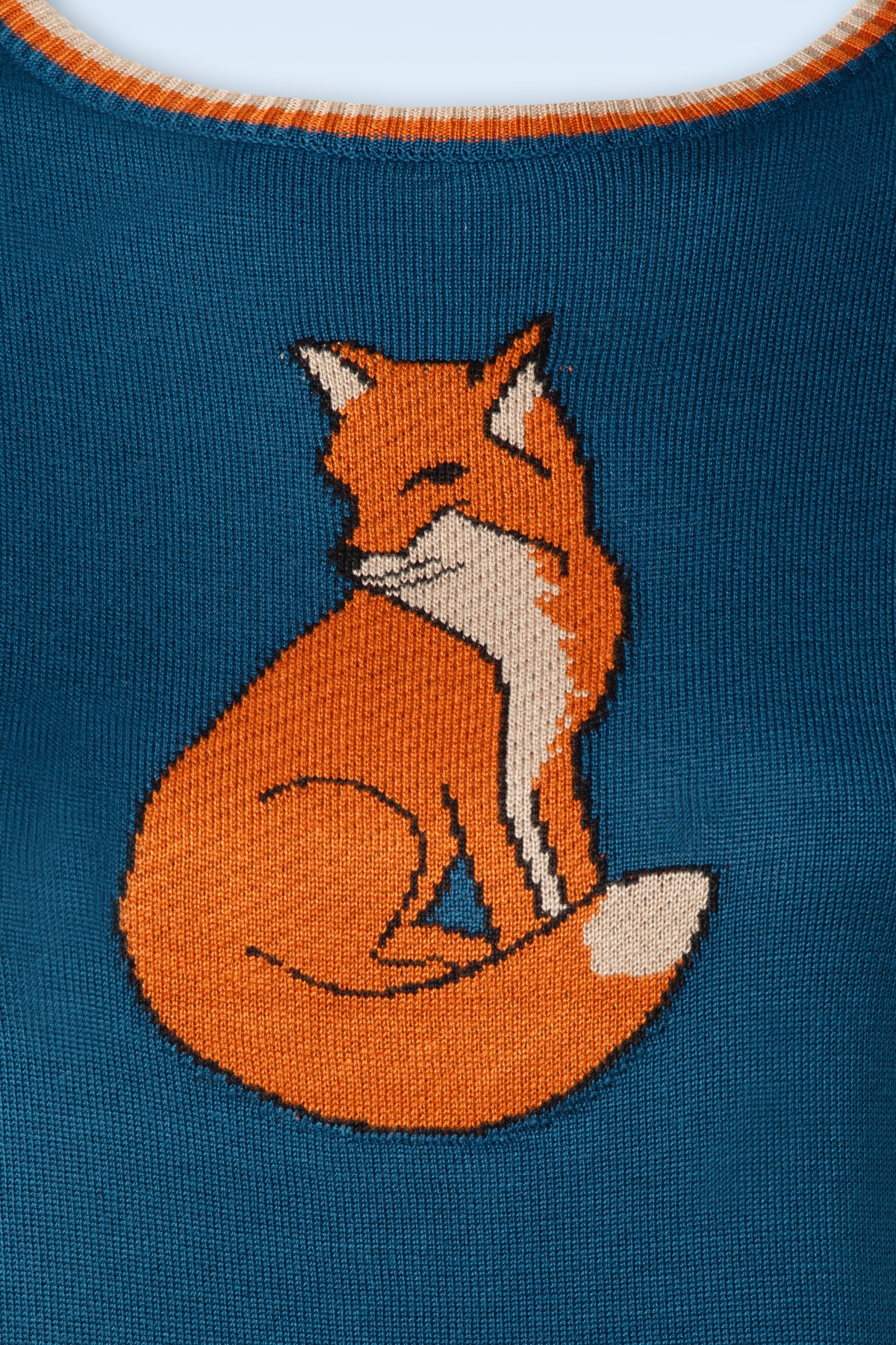 Fox Short Sleeve Sweater in Blue