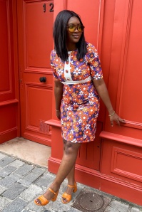 Kleid orange blumen clearance