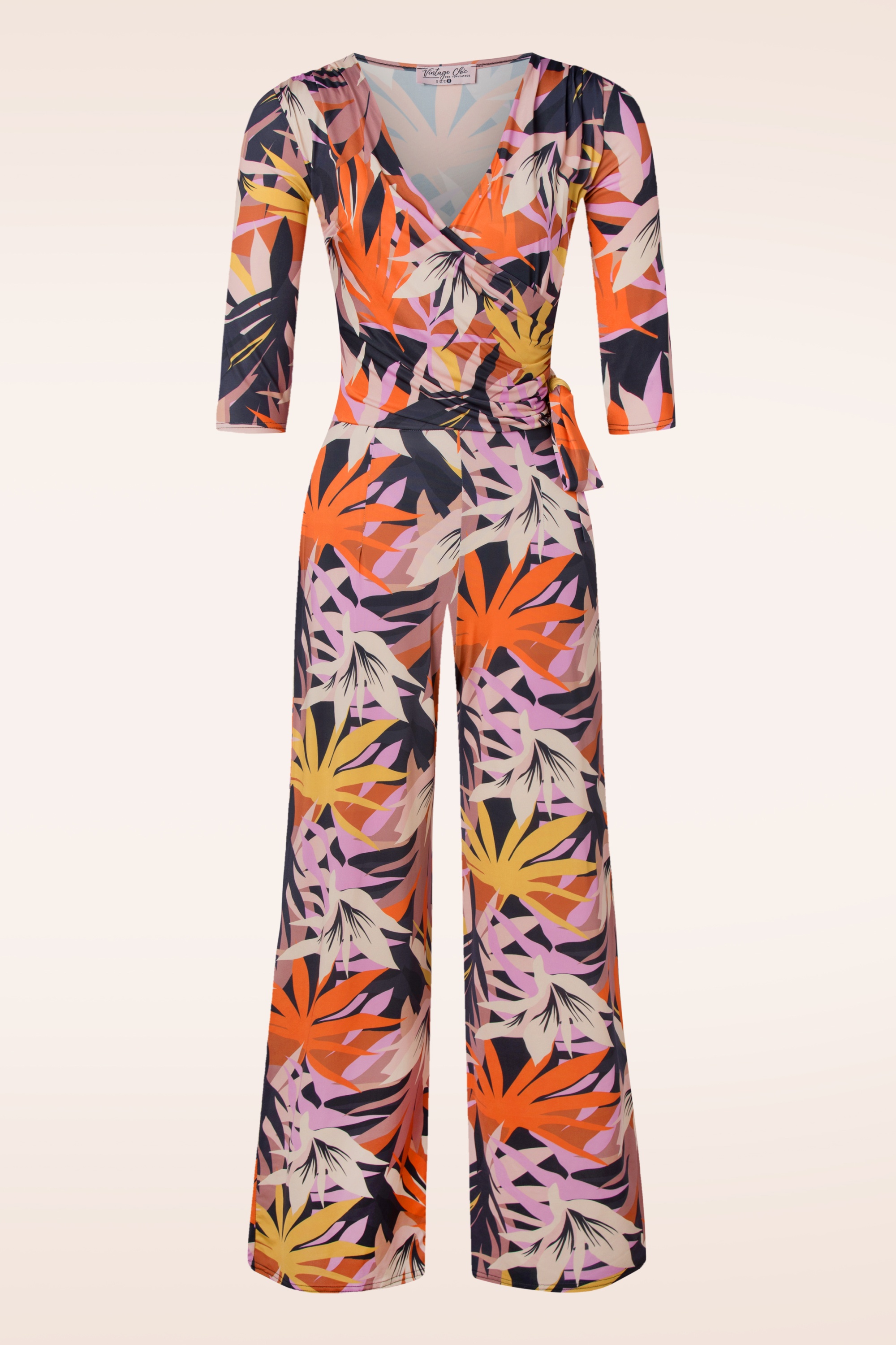 Vintage Chic for Topvintage - Cassie Bamboo Print jumpsuit in multi