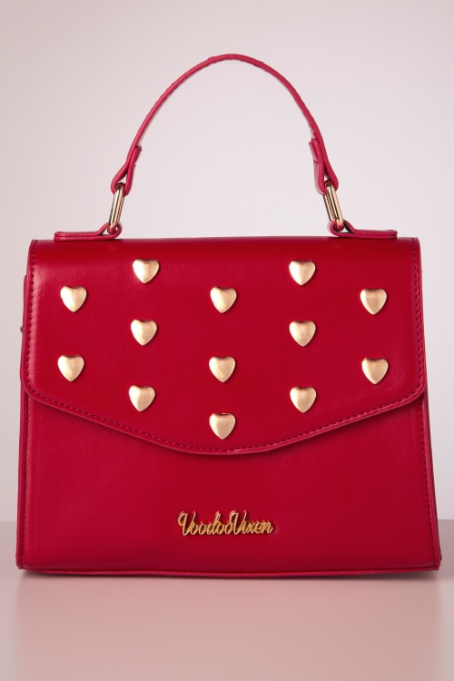 Vixen - Heart Studded handtas in rood