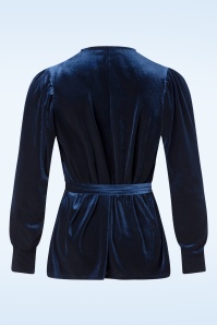 Vintage Chic for Topvintage - Topvintage exclusive ~ Victoria Velvet Vest top in navyblauw 2