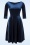 Vintage Chic for Topvintage - Riley Velvet swing jurk in navyblauw