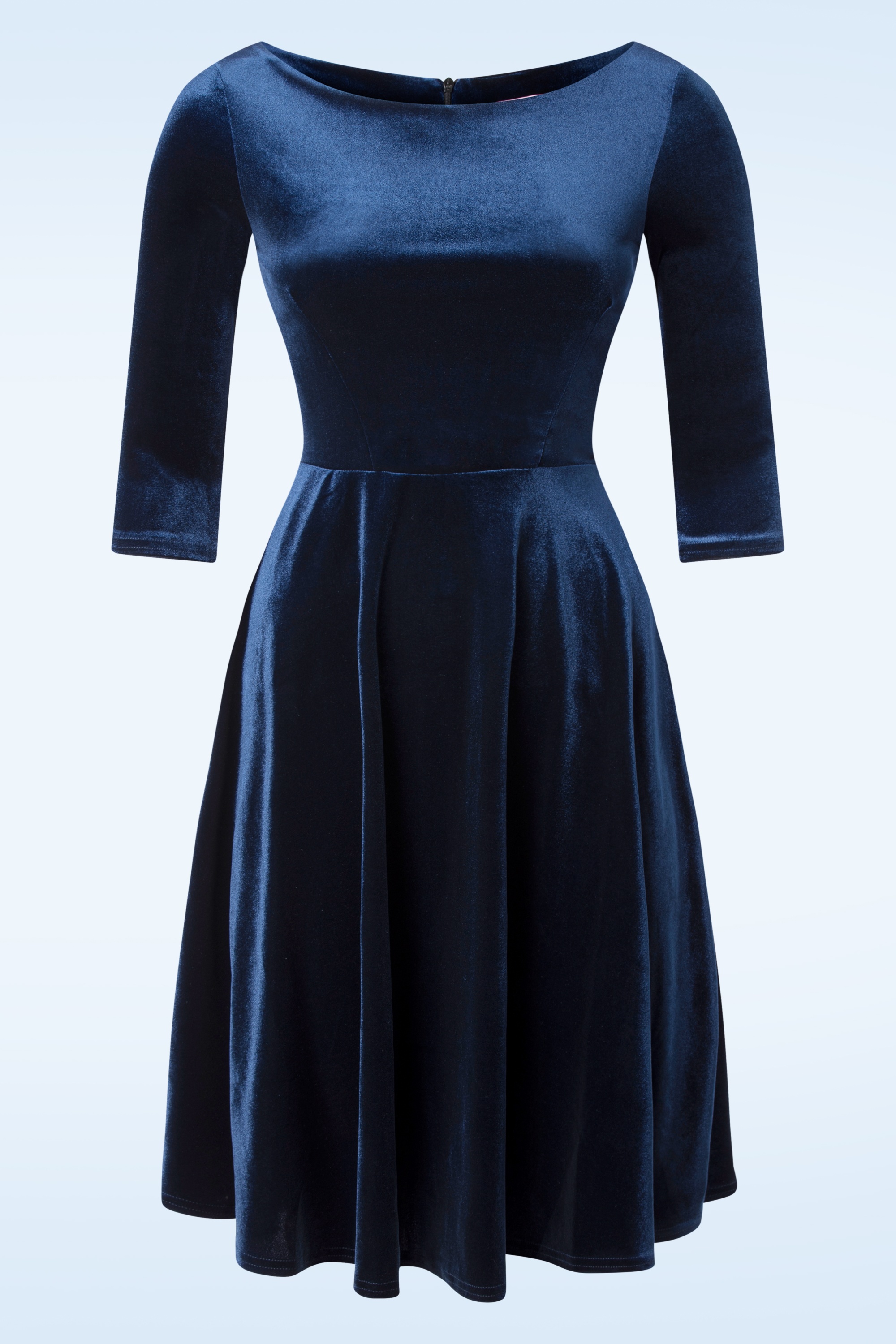 Blue velvet swing dress best sale