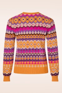 Surkana - Jacqueline jacquard jumper in oranje en multi 3