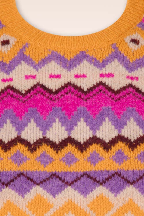 Surkana - Jacqueline jacquard jumper in oranje en multi 2