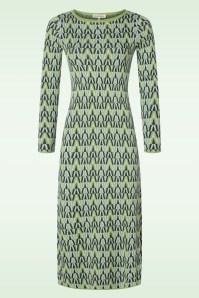 Surkana - Chloe gebreide jacquard midi jurk in groen