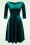 Vintage Chic for Topvintage - Riley Velvet Swing Jurk in Groen