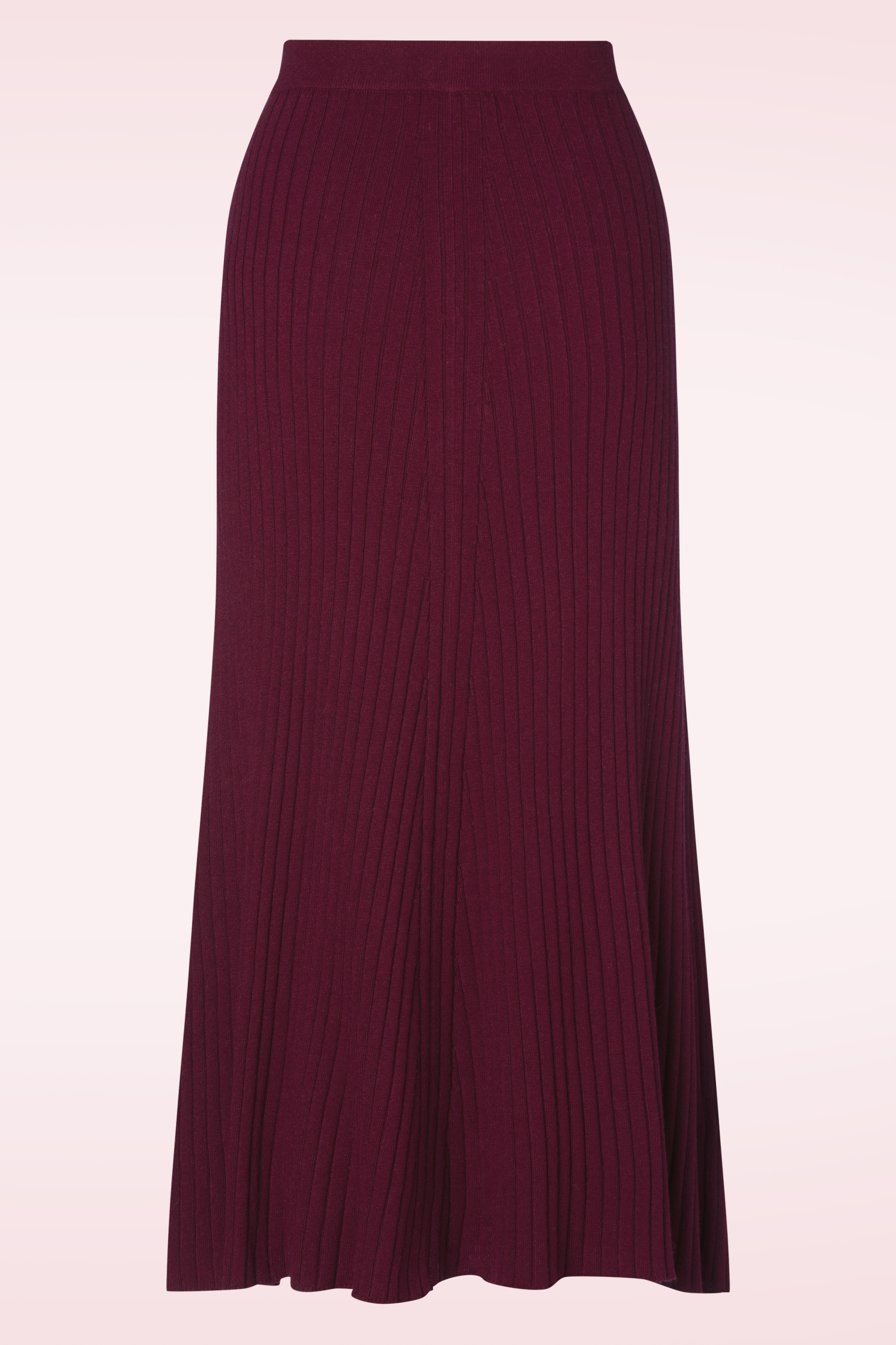 Ruby gebreide midi rok in bordeaux