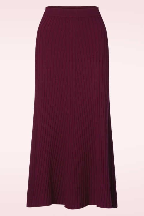 Surkana -  Ruby gebreide midi rok in bordeaux 4