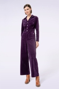 Surkana - Margot rib jumpsuit in paars 2