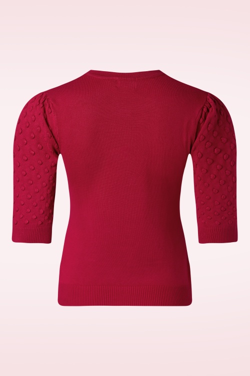 Topvintage Boutique Collection - Milly gebreide top in rood 5