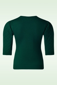 Topvintage Boutique Collection - Haut tricoté Milly en vert foncé 4