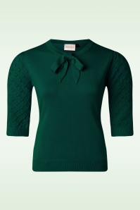 Topvintage Boutique Collection - Haut tricoté Milly en vert foncé 2