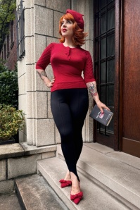 Topvintage Boutique Collection - Milly Gestricktes Top in Rot 3