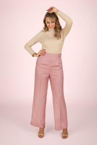 Banned Retro - Ruby Check pantalon in roze