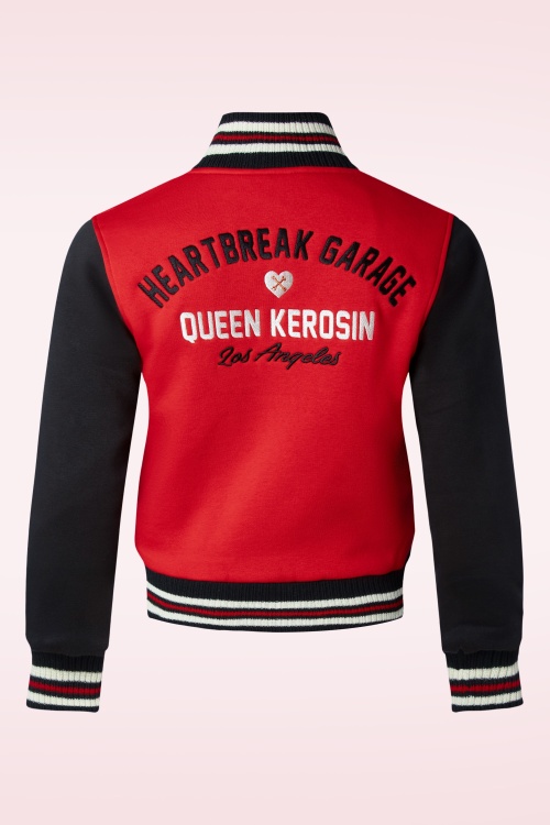 Queen Kerosin - Heartbreak Garage College Sweat jacket in rood 2