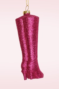 HD Collection - High Heeled Glitter Boots kerst ornament in roze 2