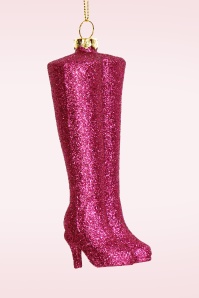 HD Collection - High Heeled Glitter Boots kerst ornament in roze