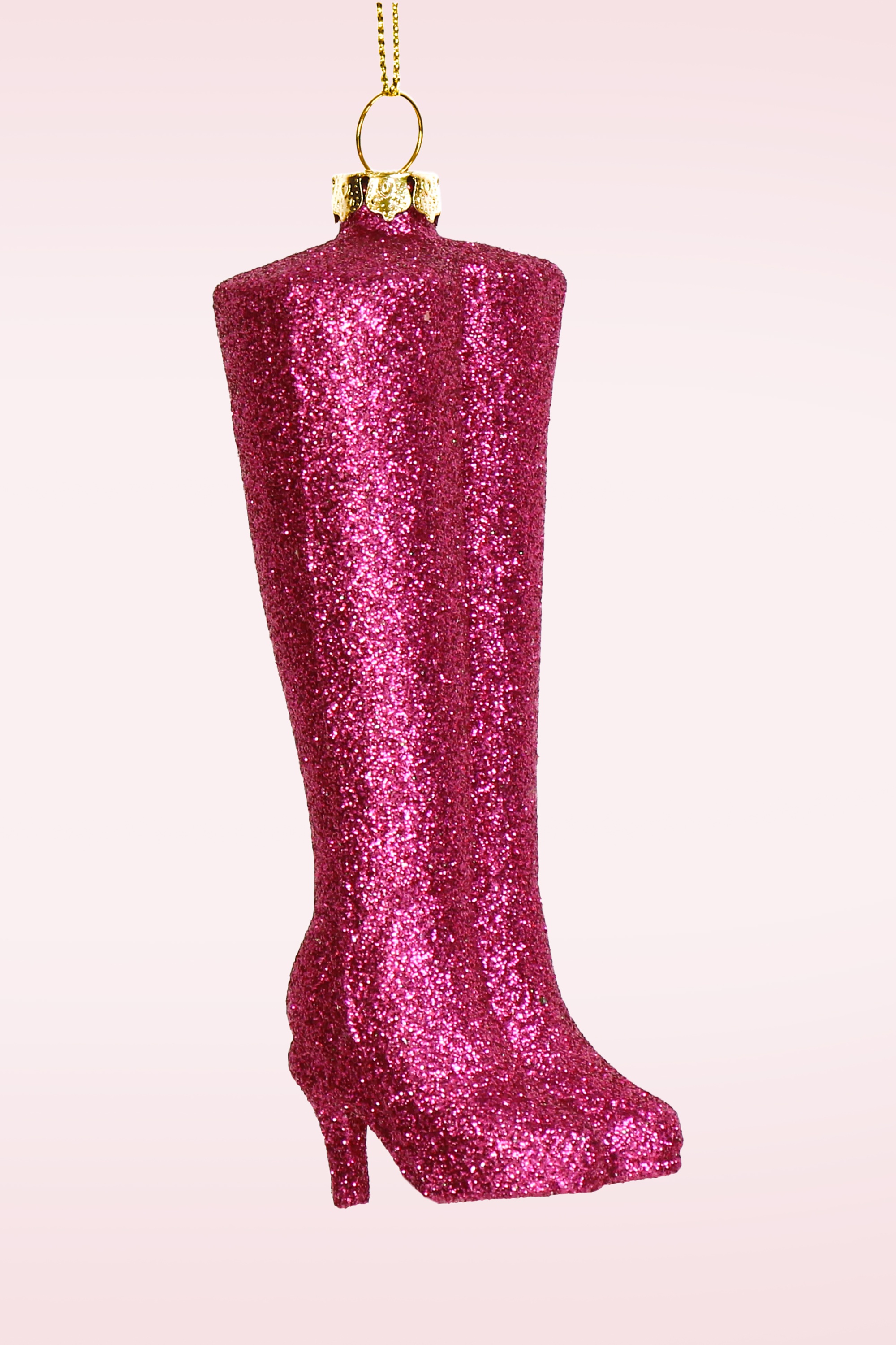 HD Collection High Heeled Glitter Boots Ornament in Pink Shop at Topvintage