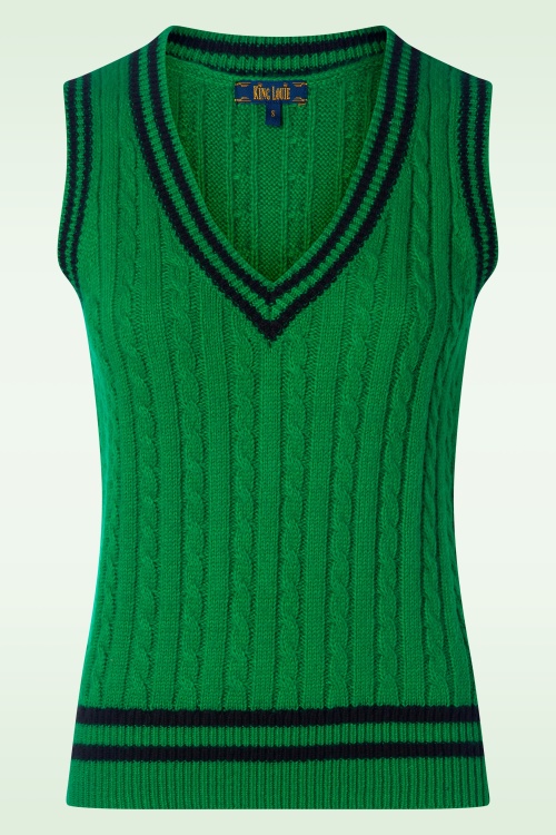 King Louie - College V-Neck Spencer top in groen 3