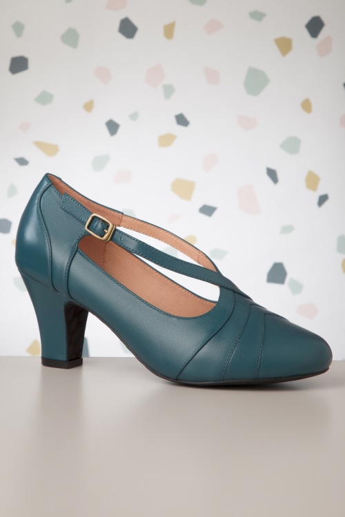 Lola Ramona ♥ Topvintage - Ava Forever pumps in tealblauw 5