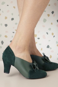 Lola Ramona ♥ Topvintage - Ava Vivid Memory pumps in donkergroen