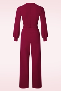 Very Cherry - Emmylou Jersey Crepe jumpsuit in donkerrood 3