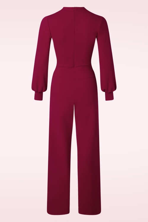 Very Cherry - Emmylou Jersey Crepe jumpsuit in donkerrood 3