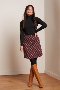 King Louie - Riley Jacquard border rok in Cabernet rood