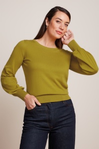 King Louie - Bell Sleeve Club top in curry geel