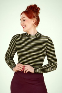 King Louie - Pimm stripe turtle top in woodbine groen 3