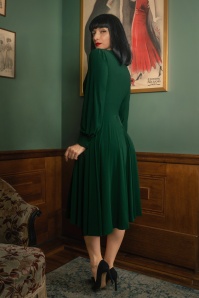 Vintage Diva  - Starlet Swing jurk in smaragdgroen 6