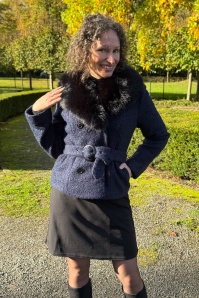 Topvintage Boutique Collection - Topvintage exclusive ~ Taylor cropped jas in marineblauw 7