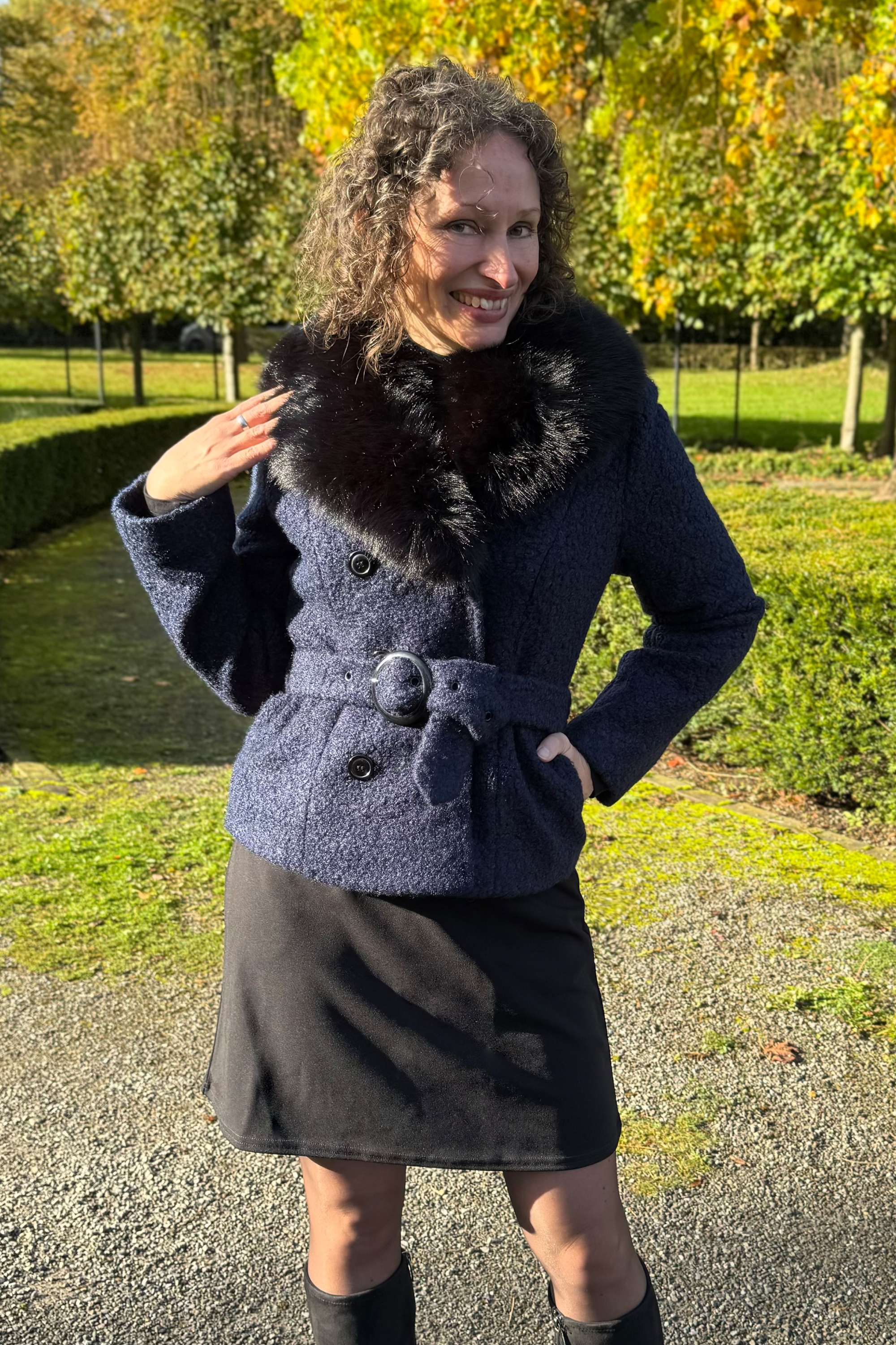 Topvintage Boutique Collection - Topvintage exclusive ~ Taylor cropped jas in marineblauw 7