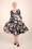 Hearts & Roses - Janet Floral swing jurk in zwart en multi