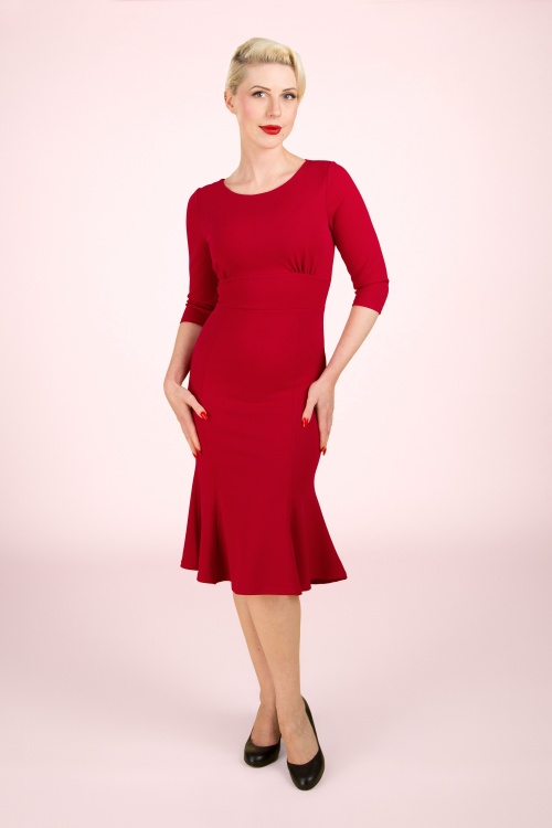 Vintage Chic for Topvintage - Laurie pencil jurk in rood