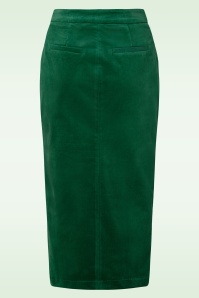 Louche - Balthazar Babycord midaxi pencil rok in groen 4