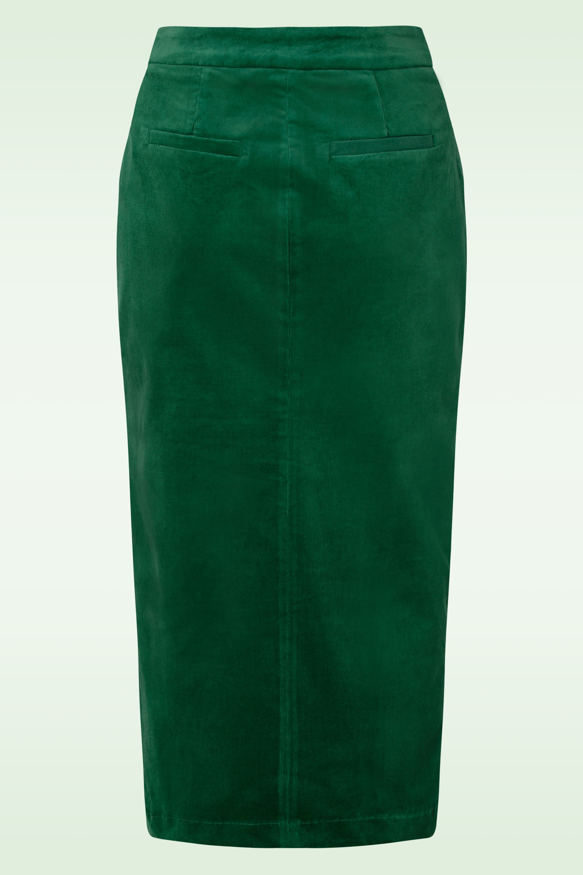 Louche - Balthazar Babycord midaxi pencil rok in groen 4